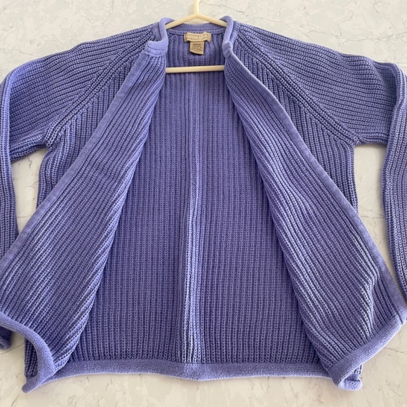 Womens L Sweater 100% Cotton Knit Jacket Blazer High Quality Cotton Ginny NICE! - Picture 8 of 8